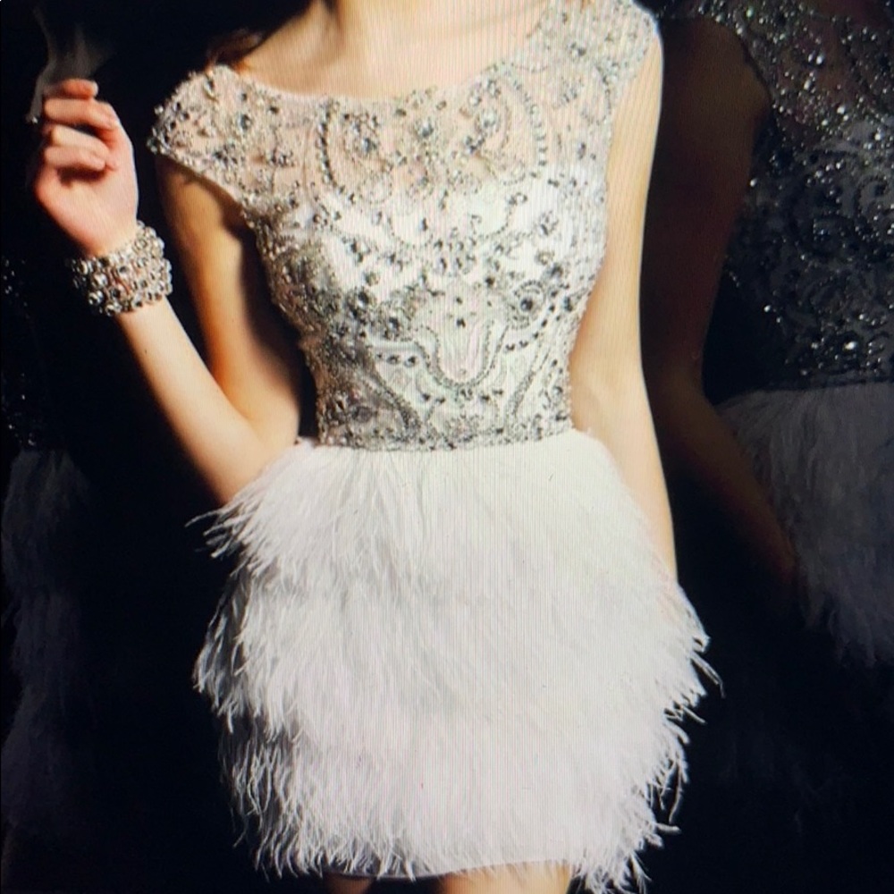 Sherri Hill 2947 Embellished Feather Dress